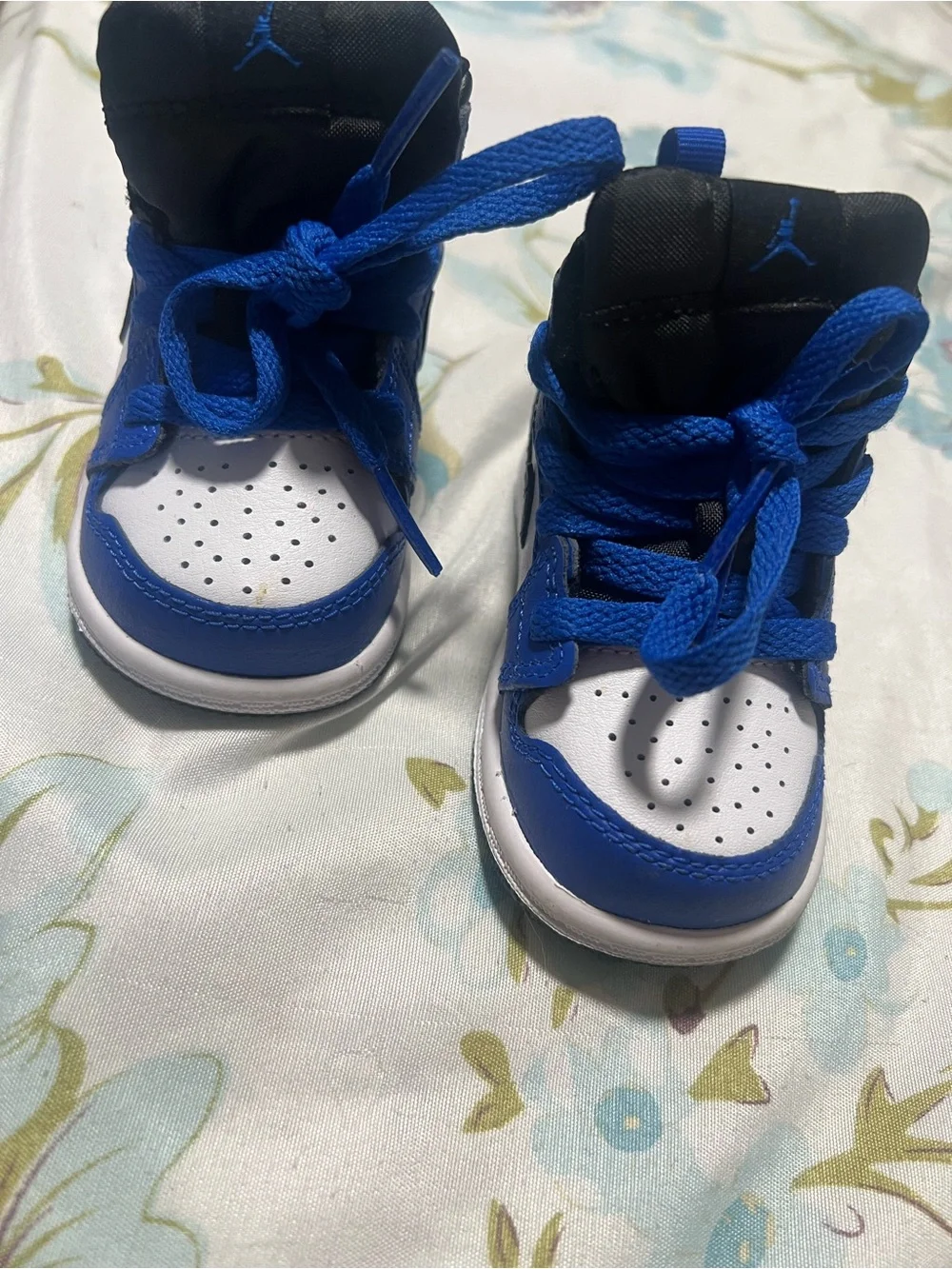 Kids Blue and Black High-Top Sneakers for Active Play